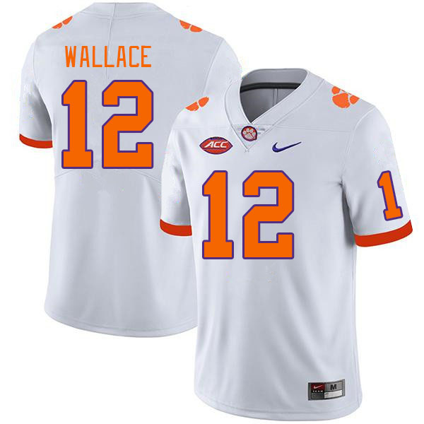 Clemson Tigers #12 K'Von Wallace College Football Jerseys Stitched Sale-White